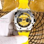 Perfect Replica Audemars Piguet Royal Oak Offshore Diver Automatic watch SS Yellow Face